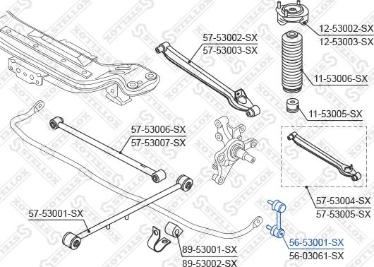 Stellox 56-53001-SX - Çubuq / Strut, stabilizator furqanavto.az