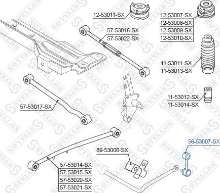 Stellox 56-53007-SX - Çubuq / Strut, stabilizator furqanavto.az