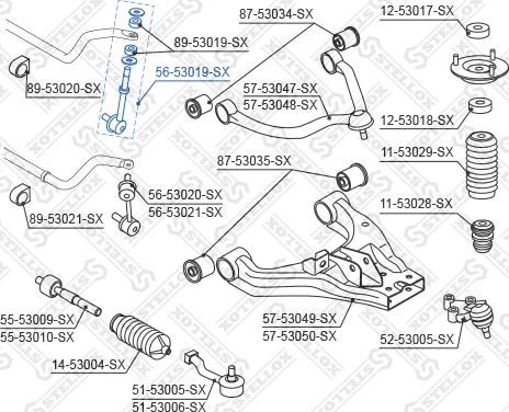 Stellox 56-53019-SX - Çubuq / Strut, stabilizator www.furqanavto.az