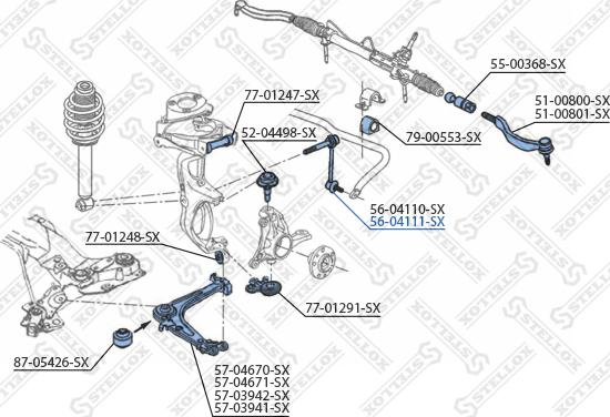 Stellox 56-04111-SX - Çubuq / Strut, stabilizator furqanavto.az