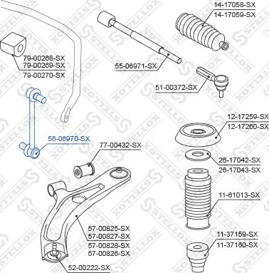 Stellox 56-06970-SX - Çubuq / Strut, stabilizator furqanavto.az