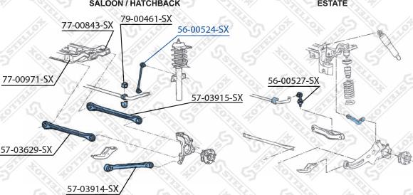 Stellox 56-00524-SX - Çubuq / Strut, stabilizator furqanavto.az