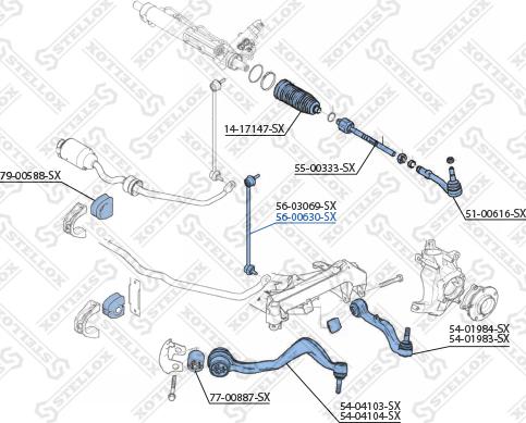 Stellox 56-00630-SX - Çubuq / Strut, stabilizator furqanavto.az