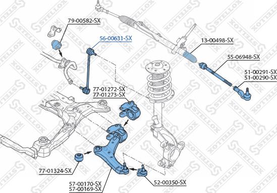 Stellox 56-00631-SX - Çubuq / Strut, stabilizator furqanavto.az