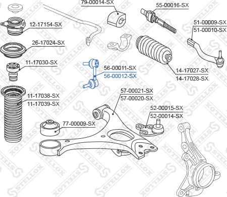 Stellox 56-00012-SX - Çubuq / Strut, stabilizator furqanavto.az