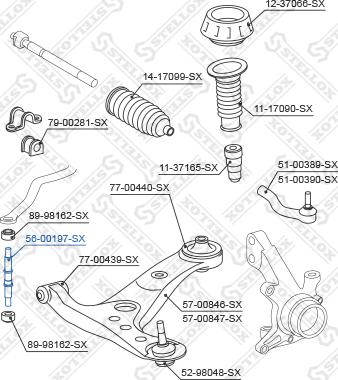 Stellox 56-00197-SX - Çubuq / Strut, stabilizator furqanavto.az