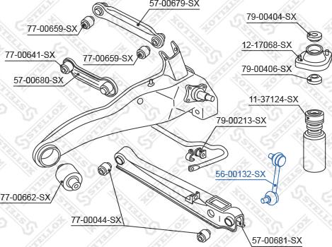 Stellox 56-00132-SX - Çubuq / Strut, stabilizator furqanavto.az