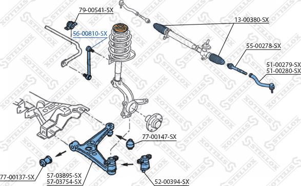 Stellox 56-00810-SX - Çubuq / Strut, stabilizator furqanavto.az