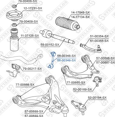 Stellox 56-00349-SX - Çubuq / Strut, stabilizator furqanavto.az