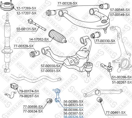 Stellox 56-00324-SX - Çubuq / Strut, stabilizator furqanavto.az