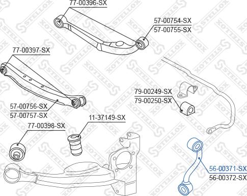 Stellox 56-00371-SX - Çubuq / Strut, stabilizator furqanavto.az