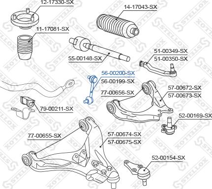 Stellox 56-00200-SX - Çubuq / Strut, stabilizator furqanavto.az