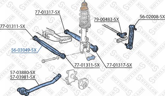 Stellox 56-03049-SX - Çubuq / Strut, təkər asması furqanavto.az