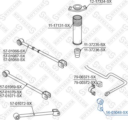 Stellox 56-03048-SX - Çubuq / Strut, stabilizator furqanavto.az