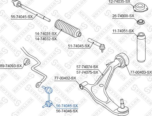 Stellox 56-74045-SX - Çubuq / Strut, stabilizator furqanavto.az