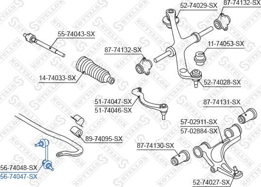 Stellox 56-74047-SX - Çubuq / Strut, stabilizator furqanavto.az