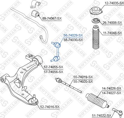 Stellox 56-74029-SX - Çubuq / Strut, stabilizator furqanavto.az