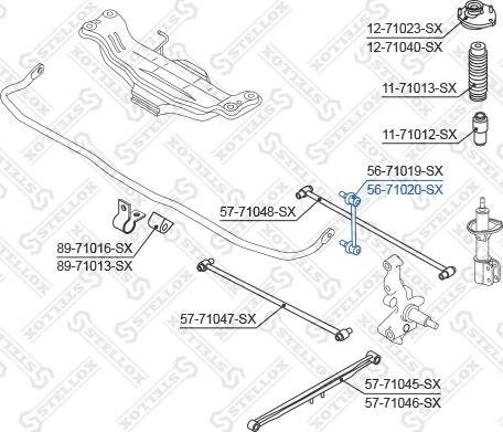 Stellox 56-71020-SX - Çubuq / Strut, stabilizator furqanavto.az