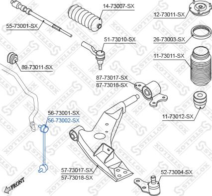 Stellox 56-73002-SX - Çubuq / Strut, stabilizator furqanavto.az