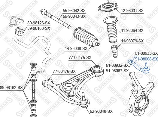 Stellox 51-98068-SX - Bağlama çubuğunun sonu furqanavto.az