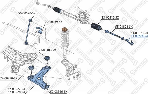 Stellox 51-00674-SX - Bağlama çubuğunun sonu furqanavto.az