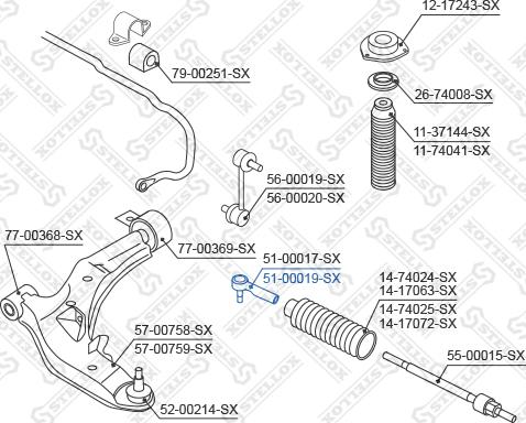 Stellox 51-00019-SX - Bağlama çubuğunun sonu furqanavto.az