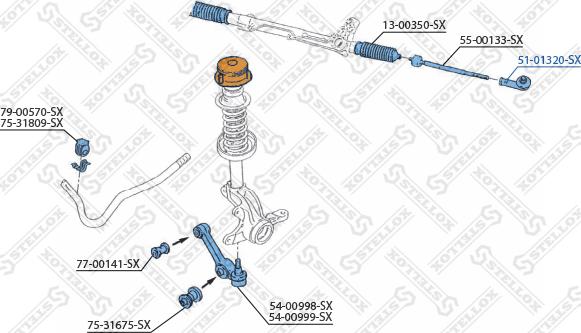 Stellox 51-01320-SX - Bağlama çubuğunun sonu furqanavto.az