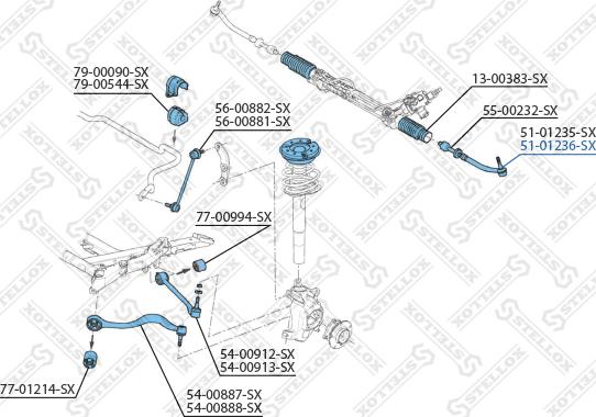 Stellox 51-01236-SX - Bağlama çubuğunun sonu furqanavto.az