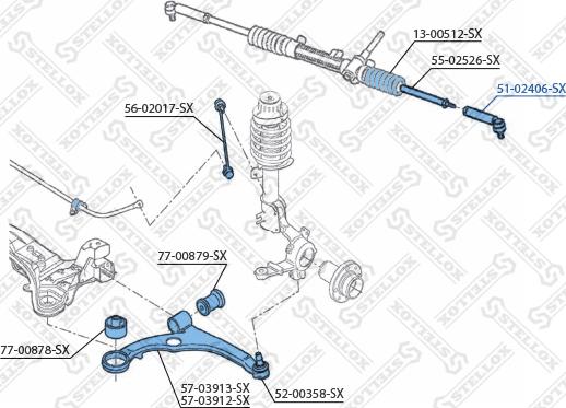 Stellox 51-02406-SX - Bağlama çubuğunun sonu furqanavto.az