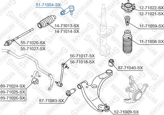 Stellox 51-71004-SX - Bağlama çubuğunun sonu furqanavto.az