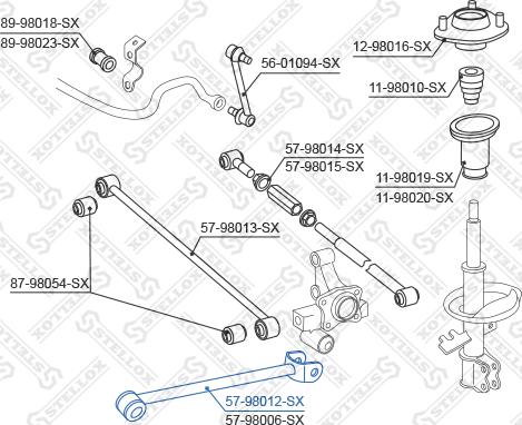 Stellox 57-98012-SX - Çubuq / Strut, təkər asması furqanavto.az