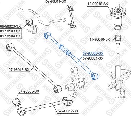 Stellox 57-98020-SX - Çubuq / Strut, təkər asması furqanavto.az