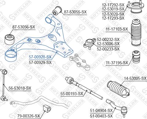 Stellox 57-00928-SX - Yolun idarəedici qolu www.furqanavto.az