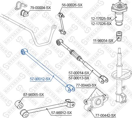 Stellox 57-00012-SX - Çubuq / Strut, təkər asması furqanavto.az