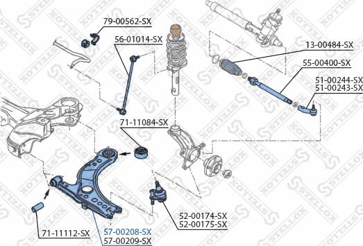 Stellox 57-00208-SX - Yolun idarəedici qolu furqanavto.az