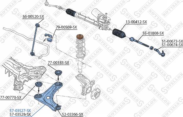 Stellox 57-03527-SX - Yolun idarəedici qolu furqanavto.az