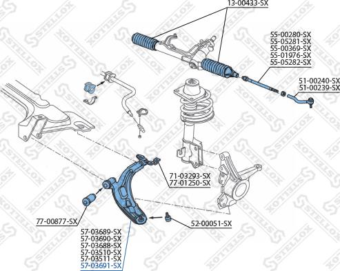 Stellox 57-03691-SX - Yolun idarəedici qolu furqanavto.az