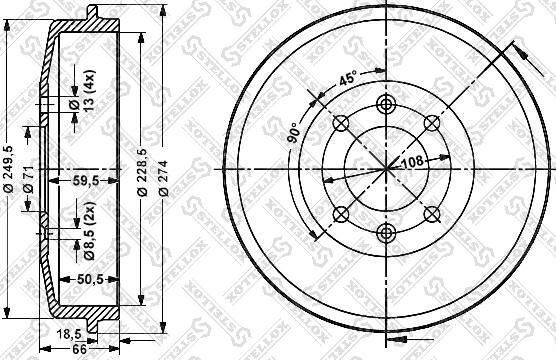 Stellox 6025-3708-SX - Əyləc barabanı furqanavto.az