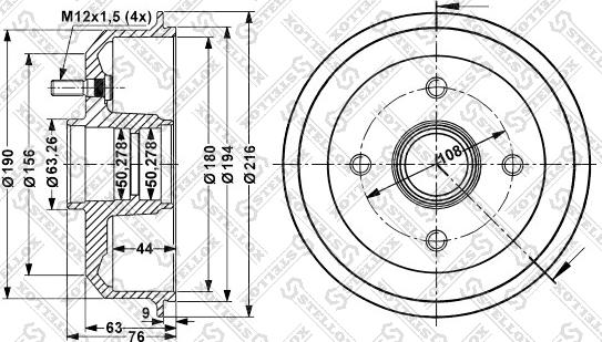 Stellox 6025-2526-SX - Əyləc barabanı furqanavto.az