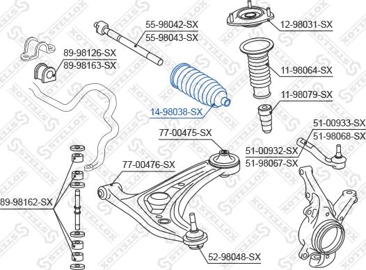 Stellox 14-98038-SX - Körük, sükan furqanavto.az