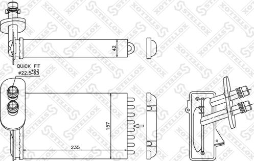 Stellox 10-35017-SX - İstilik dəyişdiricisi, daxili isitmə www.furqanavto.az