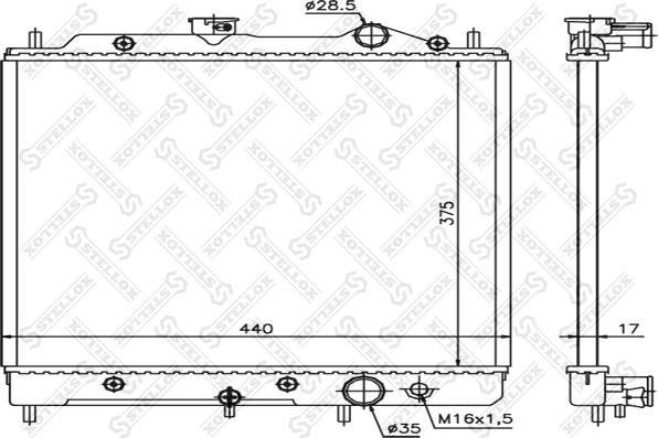 Stellox 10-25941-SX - Radiator, mühərrikin soyudulması furqanavto.az