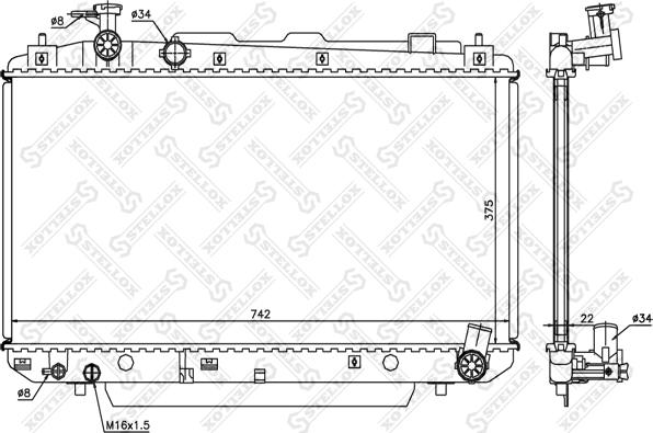 Stellox 10-25441-SX - Radiator, mühərrikin soyudulması furqanavto.az