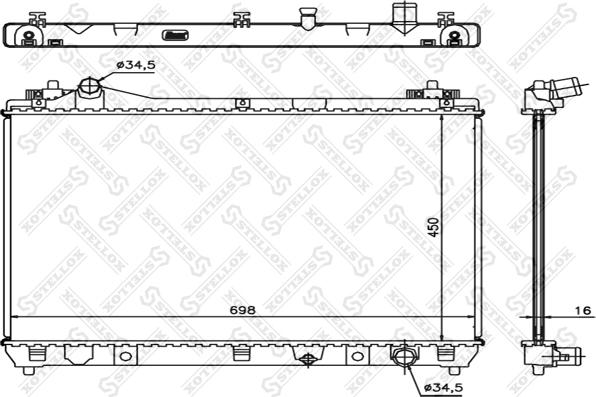 Stellox 10-25458-SX - Radiator, mühərrikin soyudulması furqanavto.az