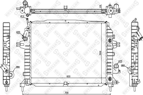 Stellox 10-25405-SX - Radiator, mühərrikin soyudulması furqanavto.az