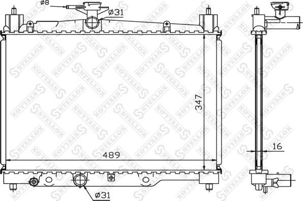 Stellox 10-25402-SX - Radiator, mühərrikin soyudulması furqanavto.az