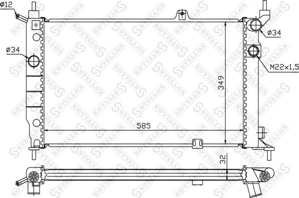 Stellox 10-25416-SX - Radiator, mühərrikin soyudulması furqanavto.az