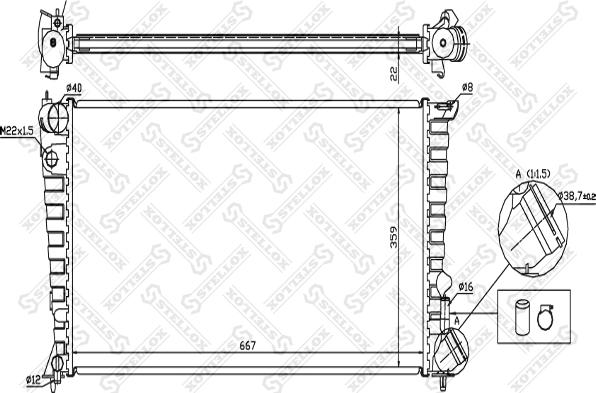 Stellox 10-25654-SX - Radiator, mühərrikin soyudulması furqanavto.az