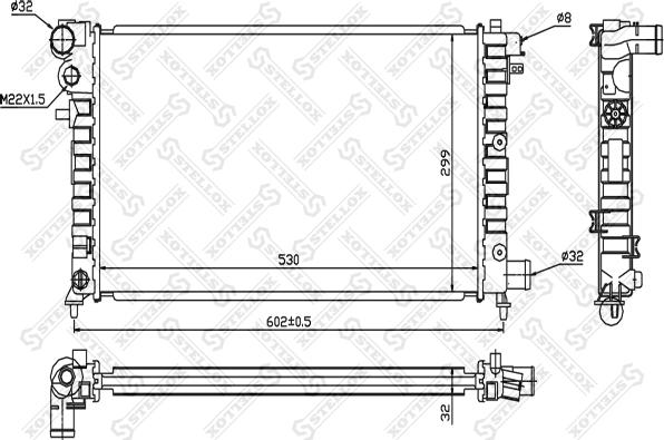 Stellox 10-25665-SX - Radiator, mühərrikin soyudulması furqanavto.az