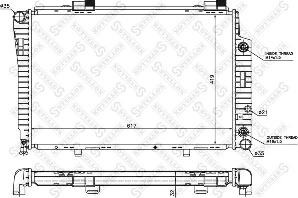 Stellox 10-25095-SX - Radiator, mühərrikin soyudulması furqanavto.az